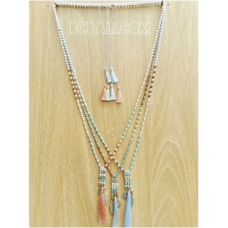 tassels necklaces charms crystal beads indian style 